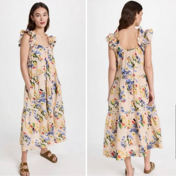 THE GREAT. The Dove Dress ~ Bright Grove Garden Floral Print XS/S - Picture 4 of 12